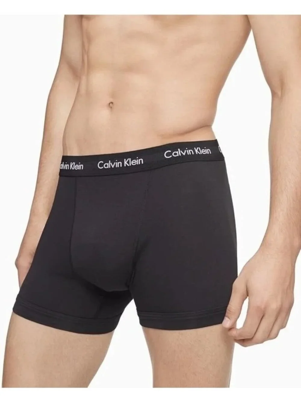 NWT Calvin Klein Men's L 2 Black 1 Blue Cotton Stretch Boxer Briefs 3-Pack